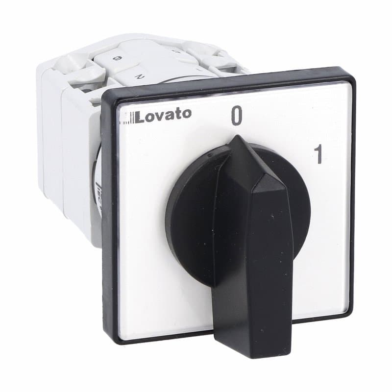 Lovato Electric GF2091U GF2091U Lovato - Rotary cam switch GF series, ON-OFF switch 2 poles 20A, for front mounting with black handle, front plate 48X48mm Lovato Electric GF2091U GF2091U Lovato - Rotary cam switch GF series, ON-OFF switch 2 poles 20A, for front mounting with black handle, front plate 48X48mm