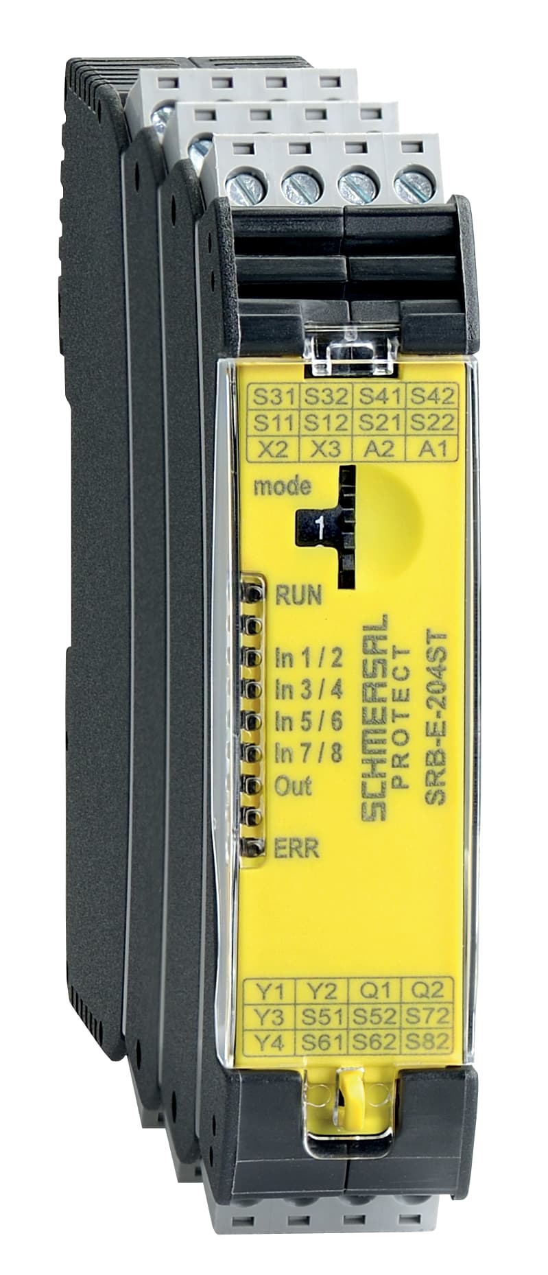 Schmersal SRB-E-204ST SRB-E-204ST Schmersal - Input expanders; Multifunctional; Plug-in screw terminals with coding; STOP 0 Function; Monitoring of 4 sensors; Start button / Auto-start; 2 Safety outputs; 4 Signalling outputs Schmersal SRB-E-204ST SRB-E-204ST Schmersal - Input expanders; Multifunctional; Plug-in screw terminals with coding; STOP 0 Function; Monitoring of 4 sensors; Start button / Auto-start; 2 Safety outputs; 4 Signalling outputs