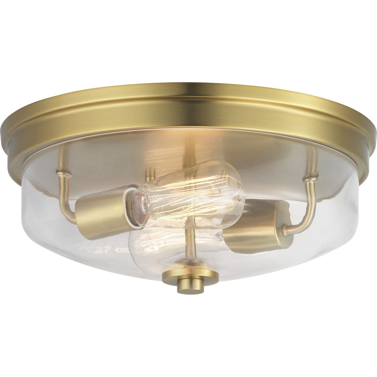 Hubbell P350121-109 Inspired by modern architecture, Blakely wo-light flush mount fixtures feature handsome details for variety of interior design styles. Clear glass highlights the lamp source and is finished in Brushed Bronze.  ; The round fixture is inspired by modern arc Hubbell P350121-109 Inspired by modern architecture, Blakely wo-light flush mount fixtures feature handsome details for variety of interior design styles. Clear glass highlights the lamp source and is finished in Brushed Bronze.  ; The round fixture is inspired by modern arc