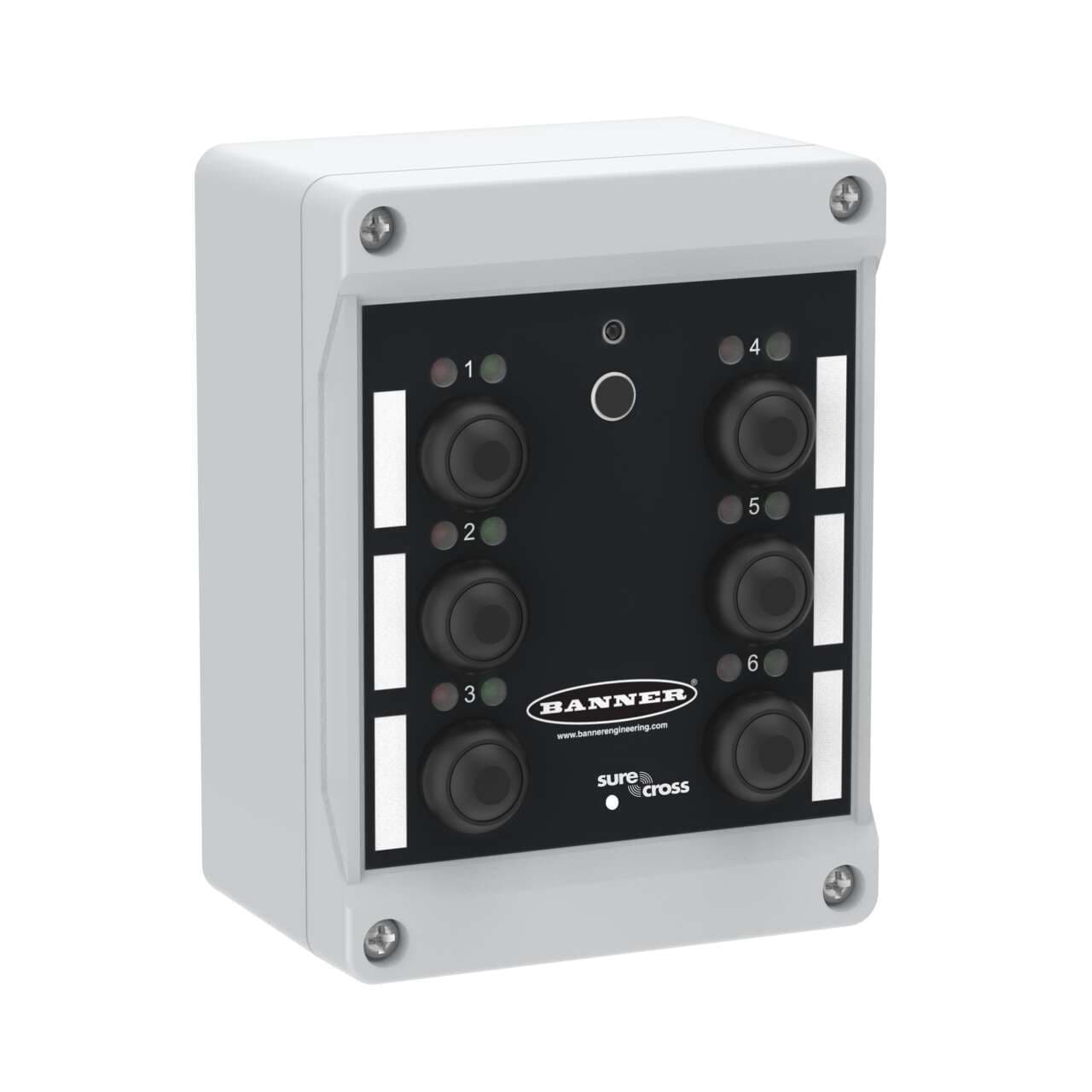 Banner DX80N2Q120BL-RG NB Banner DX80N2Q120BL-RG NB - Wireless Q120 Pendant Node 2.4 GHz; with Six independently controlled push button inputs; and Six sets of green and red LED indicator lights; Battery not included Banner DX80N2Q120BL-RG NB Banner DX80N2Q120BL-RG NB - Wireless Q120 Pendant Node 2.4 GHz; with Six independently controlled push button inputs; and Six sets of green and red LED indicator lights; Battery not included