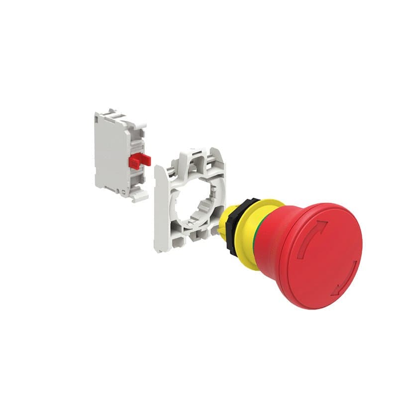 Lovato Electric LPCB6644K01 LPCB6644K01 Lovato - KIT plastic mushroom head pushbutton actuator, latch, turn to release, dia: 40mm. For emergency stopping. ISO 13850. Red with mounting adapter and 1 contact element, NC. Screw termination Lovato Electric LPCB6644K01 LPCB6644K01 Lovato - KIT plastic mushroom head pushbutton actuator, latch, turn to release, dia: 40mm. For emergency stopping. ISO 13850. Red with mounting adapter and 1 contact element, NC. Screw termination