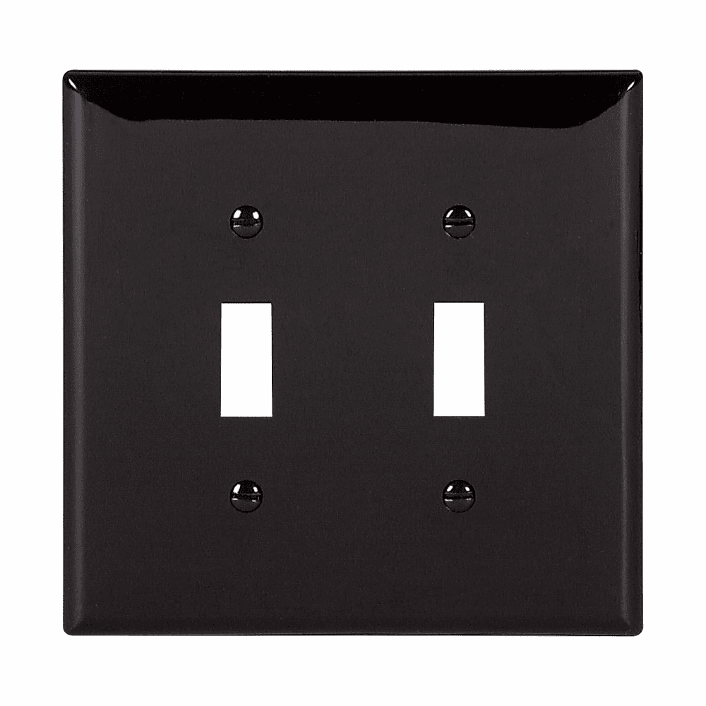 Eaton PJ2BK PJ2BK Eaton - Eaton Toggle wallplate, Black, Toggle Cutout, Polycarbonate, Two- gang, Mid-size Eaton PJ2BK PJ2BK Eaton - Eaton Toggle wallplate, Black, Toggle Cutout, Polycarbonate, Two- gang, Mid-size