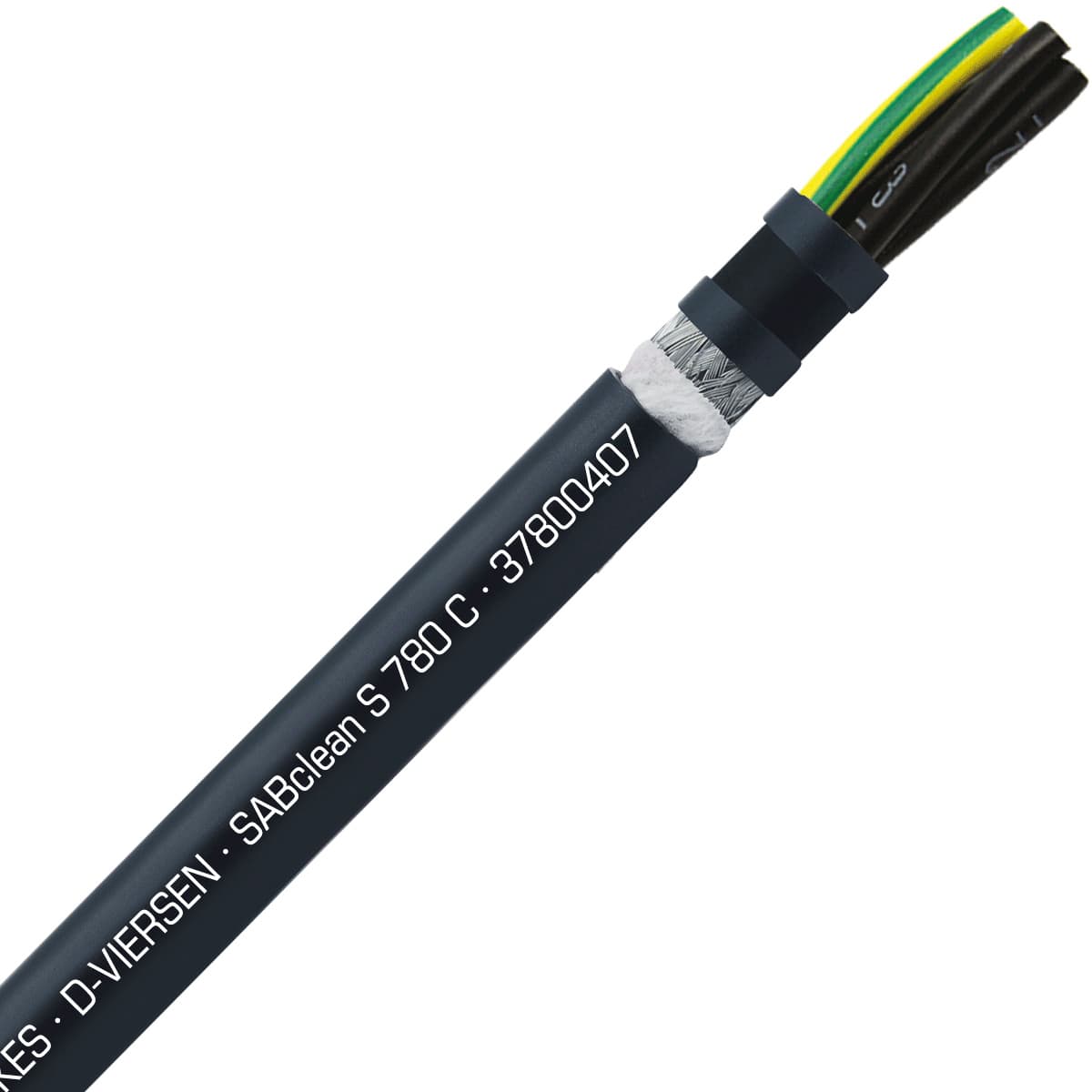 SAB 37800407 SABclean S 780 C - 19 AWG/4c, continuous flex shielded control cable, CE, RoHS SAB 37800407 SABclean S 780 C - 19 AWG/4c, continuous flex shielded control cable, CE, RoHS