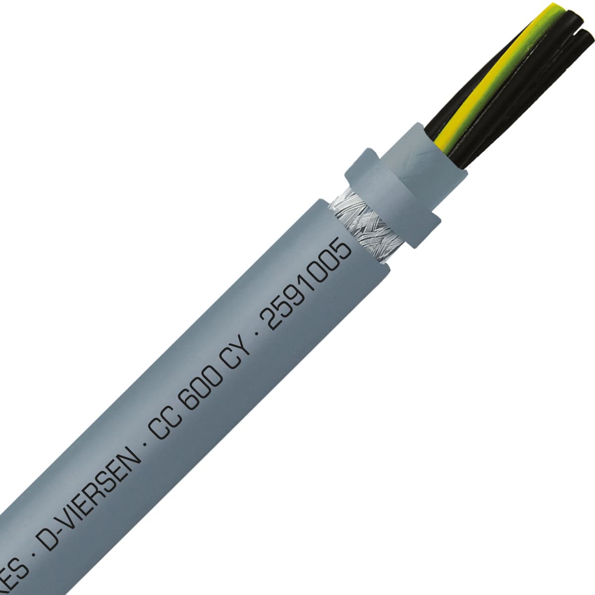 SAB 2591005 CC 600 CY - 10 AWG/5c, shielded oil resistant PVC flexible control cable, 600V, UL, CSA, VDE, CE, RoHS SAB 2591005 CC 600 CY - 10 AWG/5c, shielded oil resistant PVC flexible control cable, 600V, UL, CSA, VDE, CE, RoHS