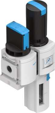 Festo 8025355 service unit combination MSB6-1/2:C3:J1-WP Consisting of manual on-off valve, filter regulator and wall mounting plate. 12 bar maximum output pressure, 40 µm filter, with pressure gauge, lockable regulator head, plastic bowl with plastic bowl guard, manua Festo 8025355 service unit combination MSB6-1/2:C3:J1-WP Consisting of manual on-off valve, filter regulator and wall mounting plate. 12 bar maximum output pressure, 40 µm filter, with pressure gauge, lockable regulator head, plastic bowl with plastic bowl guard, manua