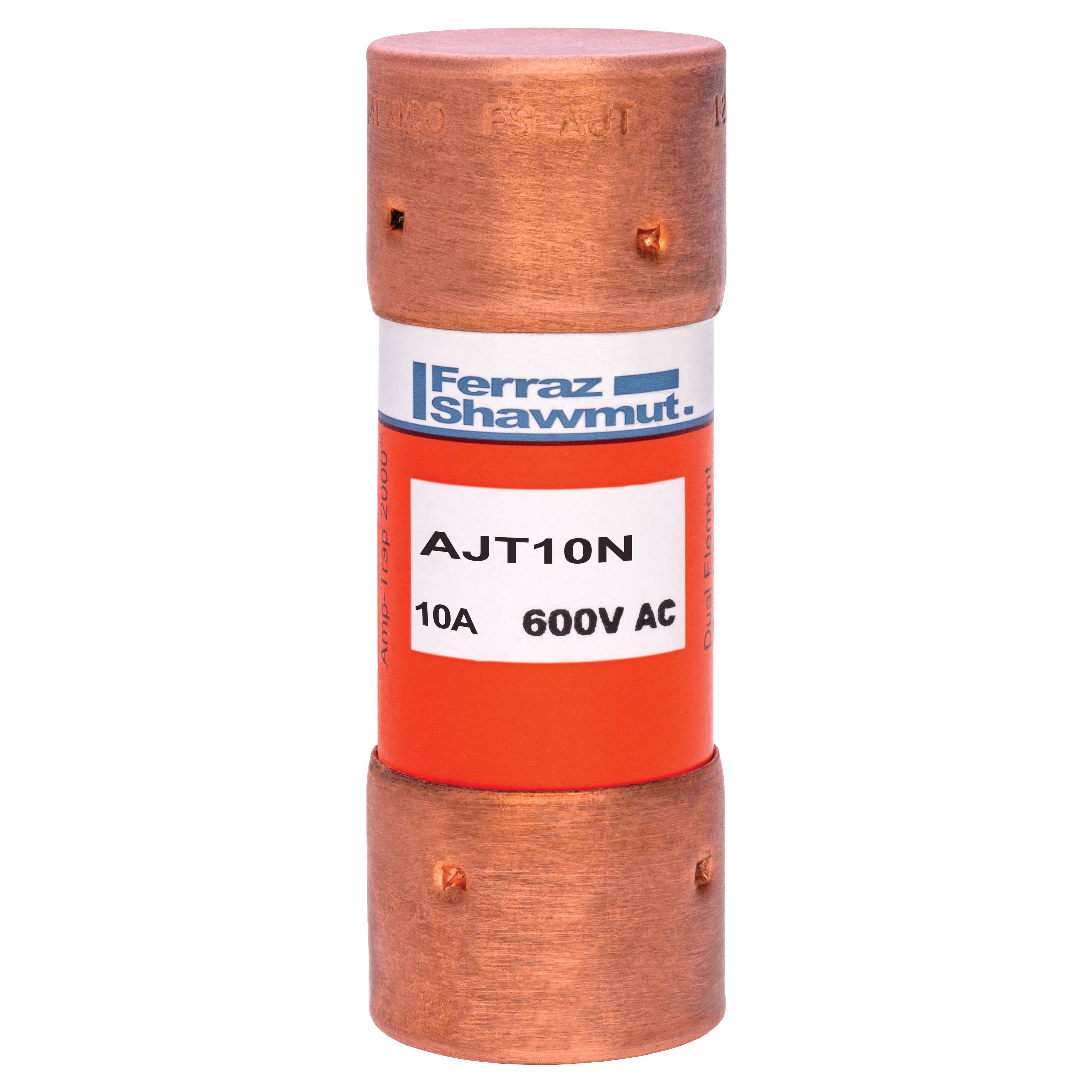Mersen AJT10N AJT10N Mersen - Fuse AJT - Class J - Time-delay 600VAC 500VDC 10A Ferrule Amp-Trap 2000® Mersen AJT10N AJT10N Mersen - Fuse AJT - Class J - Time-delay 600VAC 500VDC 10A Ferrule Amp-Trap 2000®