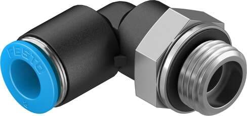 Festo 186120 push-in L-fitting QSL-G1/4-8 360° orientable, male thread with external hexagon. Size: Standard, Nominal size: 6,7 mm, Type of seal on screw-in stud: Sealing ring, Assembly position: Any, Container size: 10 Festo 186120 push-in L-fitting QSL-G1/4-8 360° orientable, male thread with external hexagon. Size: Standard, Nominal size: 6,7 mm, Type of seal on screw-in stud: Sealing ring, Assembly position: Any, Container size: 10