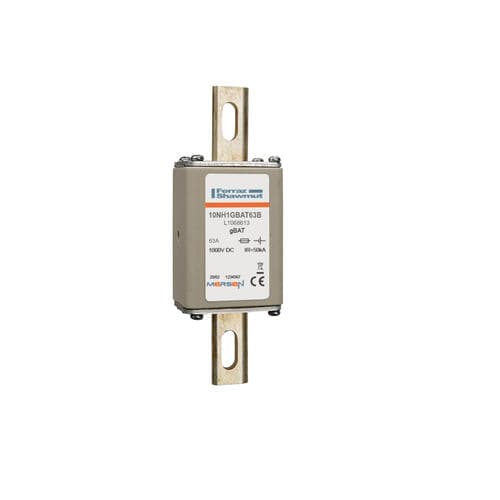 Mersen L1068613 NH fuse-link gBAT, 1000VDC, size 1, 63A, for direct mounting Mersen L1068613 NH fuse-link gBAT, 1000VDC, size 1, 63A, for direct mounting