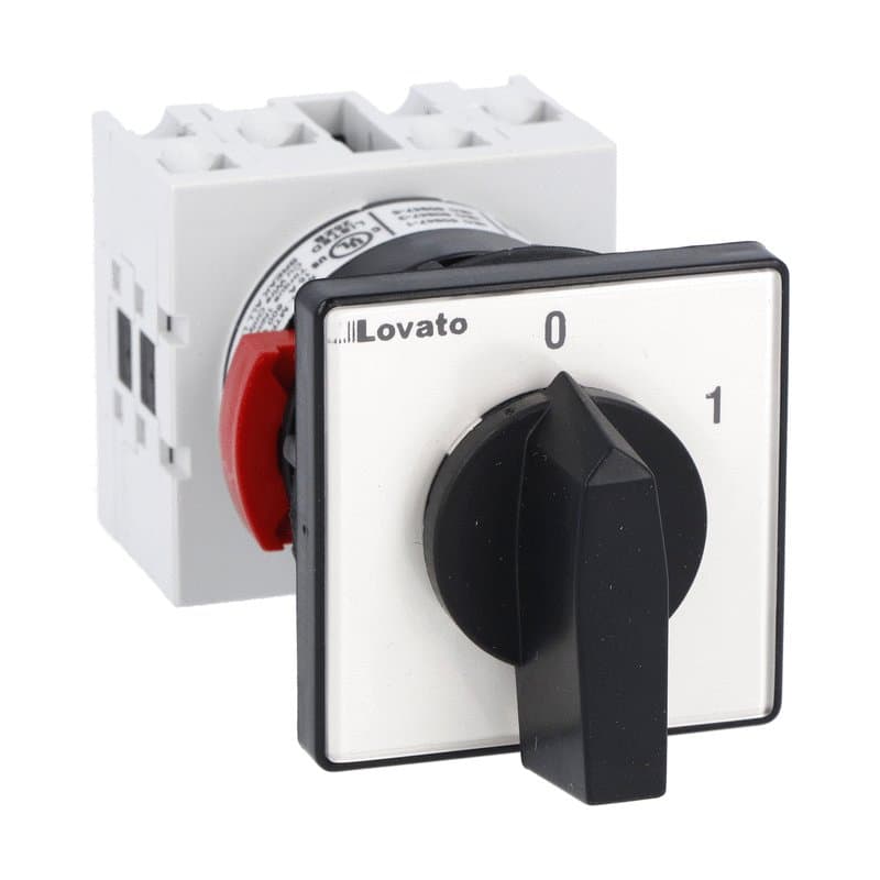 Lovato Electric GX2090U47 GX2090U47 Lovato - Rotary cam switch GX series, ON-OFF switch 1 pole 20A, for snap on front mounting with black handle for hole dia: 22mm fixing, front plate 48X48mm Lovato Electric GX2090U47 GX2090U47 Lovato - Rotary cam switch GX series, ON-OFF switch 1 pole 20A, for snap on front mounting with black handle for hole dia: 22mm fixing, front plate 48X48mm