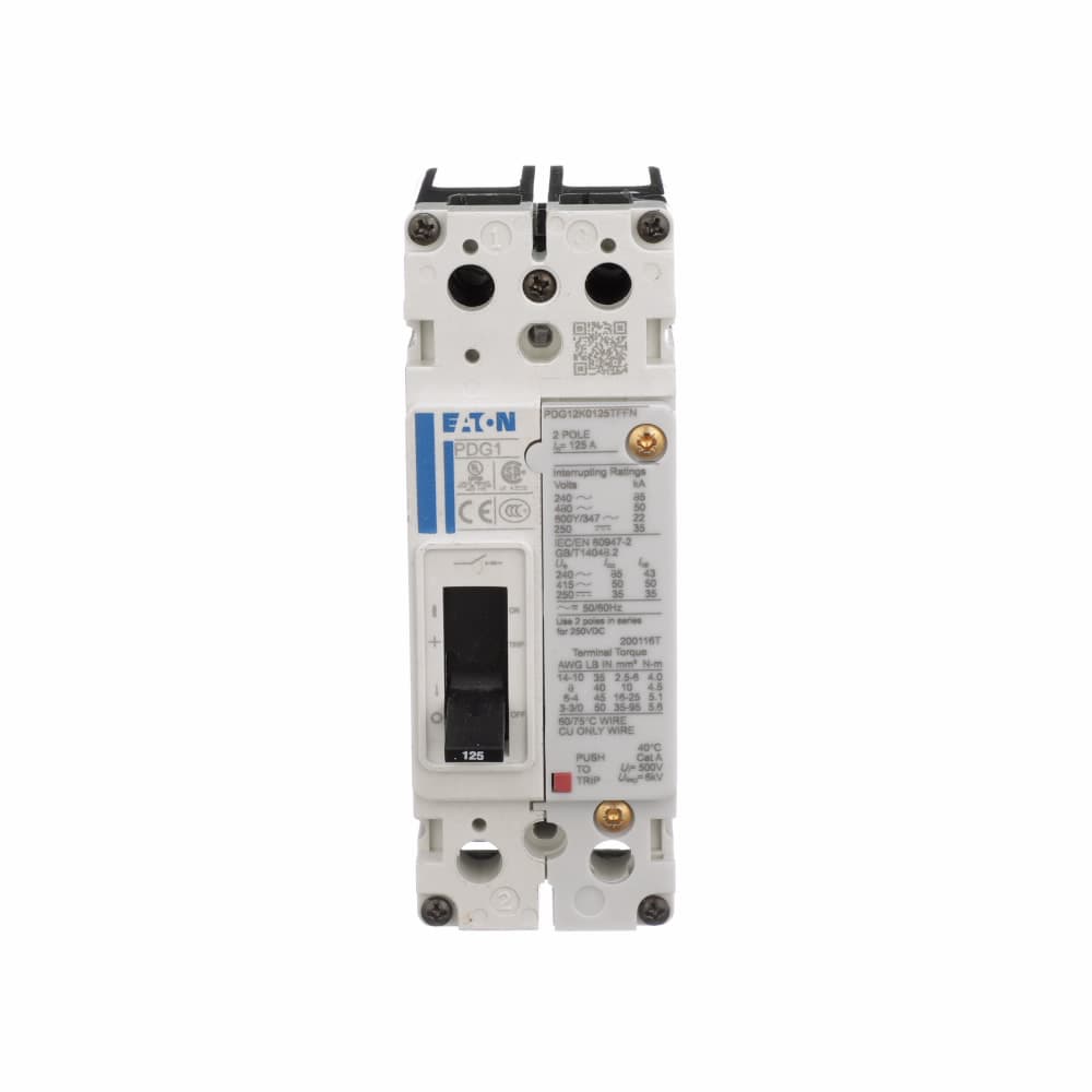 Eaton PDG12G0030TFFJ PDG12G0030TFFJ Eaton - Eaton Power Defense molded case circuit breaker, Globally Rated, Frame 1, Two Pole, 30A, 35kA/480V, T-M (Fxd-Fxd) TU, Standard Line and Load (PDG1X2T125) Eaton PDG12G0030TFFJ PDG12G0030TFFJ Eaton - Eaton Power Defense molded case circuit breaker, Globally Rated, Frame 1, Two Pole, 30A, 35kA/480V, T-M (Fxd-Fxd) TU, Standard Line and Load (PDG1X2T125)