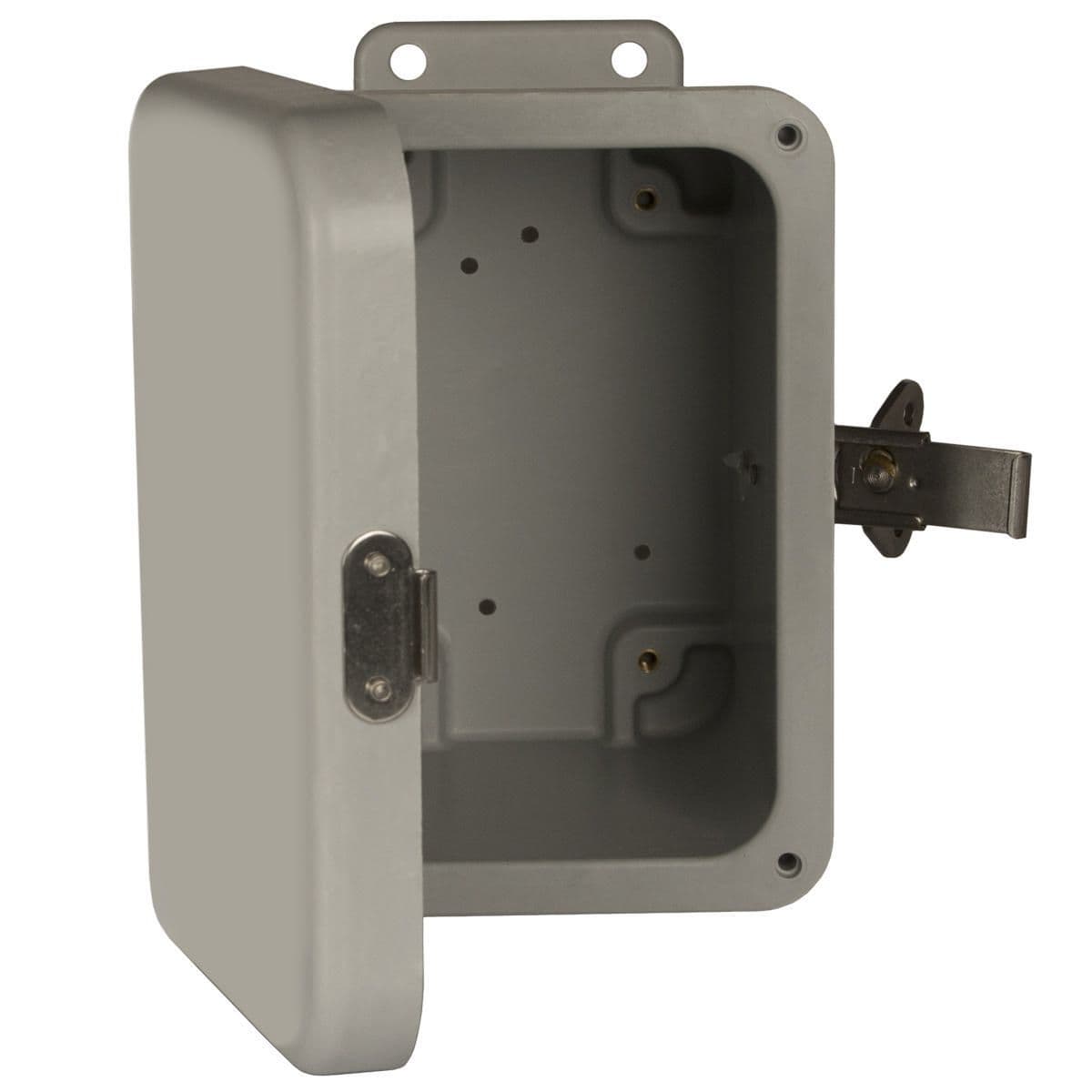 Hubbell HW-J100806CHTL NEMA 4X JIC Continuous Hinge Link Lock 10X8X6 Fiberglass-Opaque  ; Constructed of molded fiberglass ; Continuous hinge with twist-lock latches ; Poured seamless gasket provides a water-tight and dust-tight seal ; Mounting provisions are provided ; Fibergl Hubbell HW-J100806CHTL NEMA 4X JIC Continuous Hinge Link Lock 10X8X6 Fiberglass-Opaque  ; Constructed of molded fiberglass ; Continuous hinge with twist-lock latches ; Poured seamless gasket provides a water-tight and dust-tight seal ; Mounting provisions are provided ; Fibergl