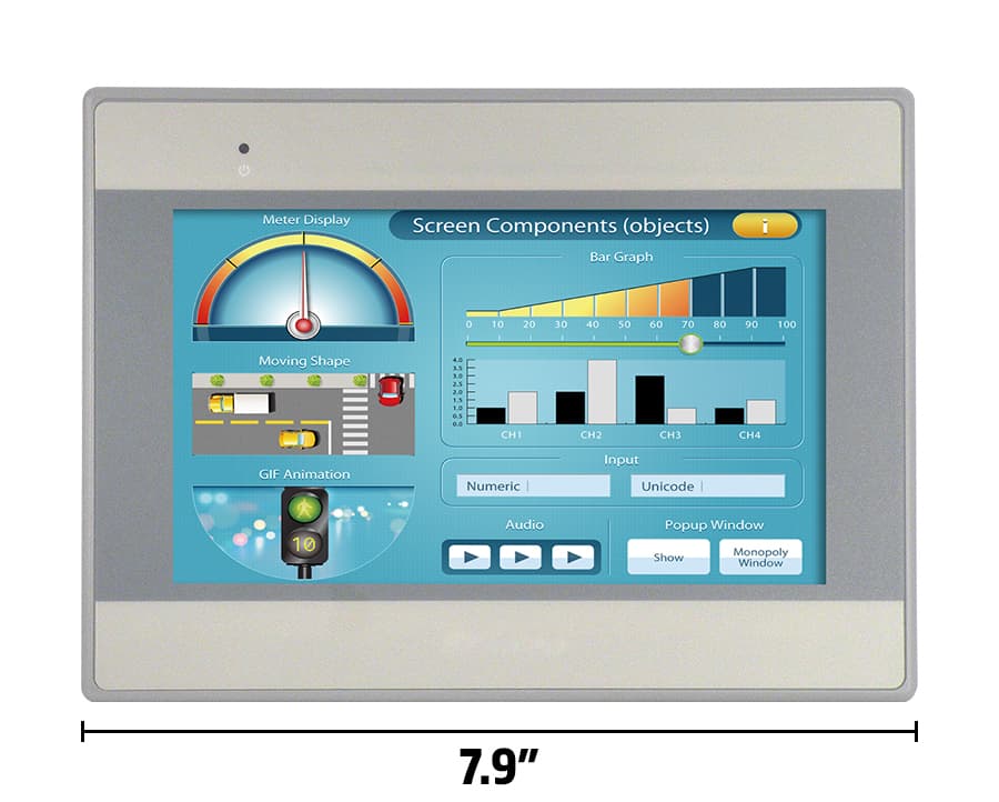Maple Systems HMI5070NL 7.0" Advanced HMI, 1 Ethernet Port, 1 USB Port, 2 Serial Ports, Non-UL, Light Grey Maple Systems HMI5070NL 7.0" Advanced HMI, 1 Ethernet Port, 1 USB Port, 2 Serial Ports, Non-UL, Light Grey