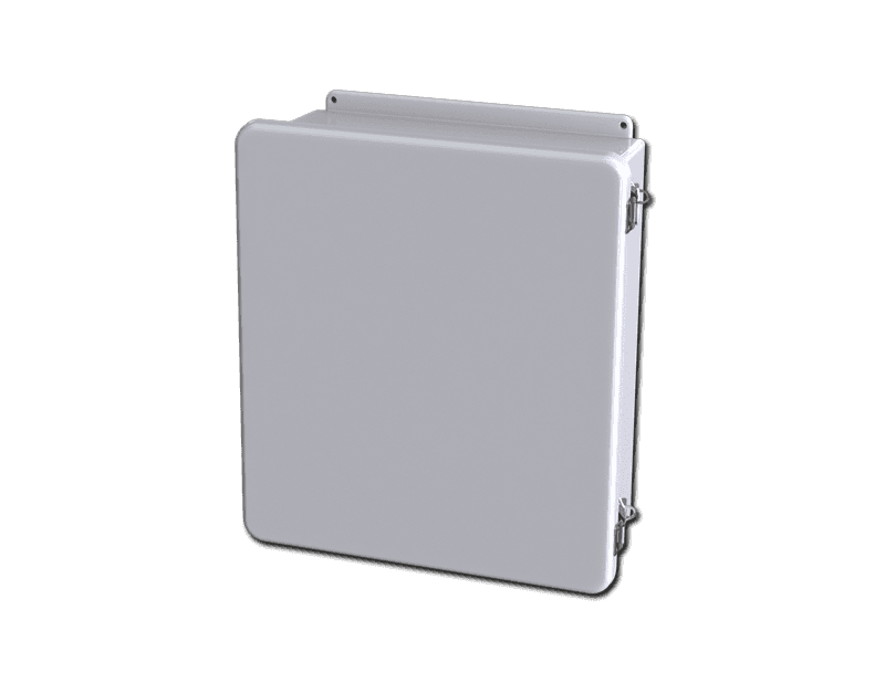 Saginaw Control SCE-16147CHQRFG Fiberglass Enclosure, Height:17.46", Width:15.46", Depth:6.23", Light gray fiberglass. Optional sub-panels are marine grade aluminum. Saginaw Control SCE-16147CHQRFG Fiberglass Enclosure, Height:17.46", Width:15.46", Depth:6.23", Light gray fiberglass. Optional sub-panels are marine grade aluminum.