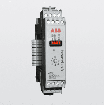 ABB Control 2100415 Configurable 4 channel, 4 to 20 mA analog output module. Each point can be configured to either sink or source a 4 to 20 mA signal using either an
internal or external power source. ABB Control 2100415 Configurable 4 channel, 4 to 20 mA analog output module. Each point can be configured to either sink or source a 4 to 20 mA signal using either an
internal or external power source.