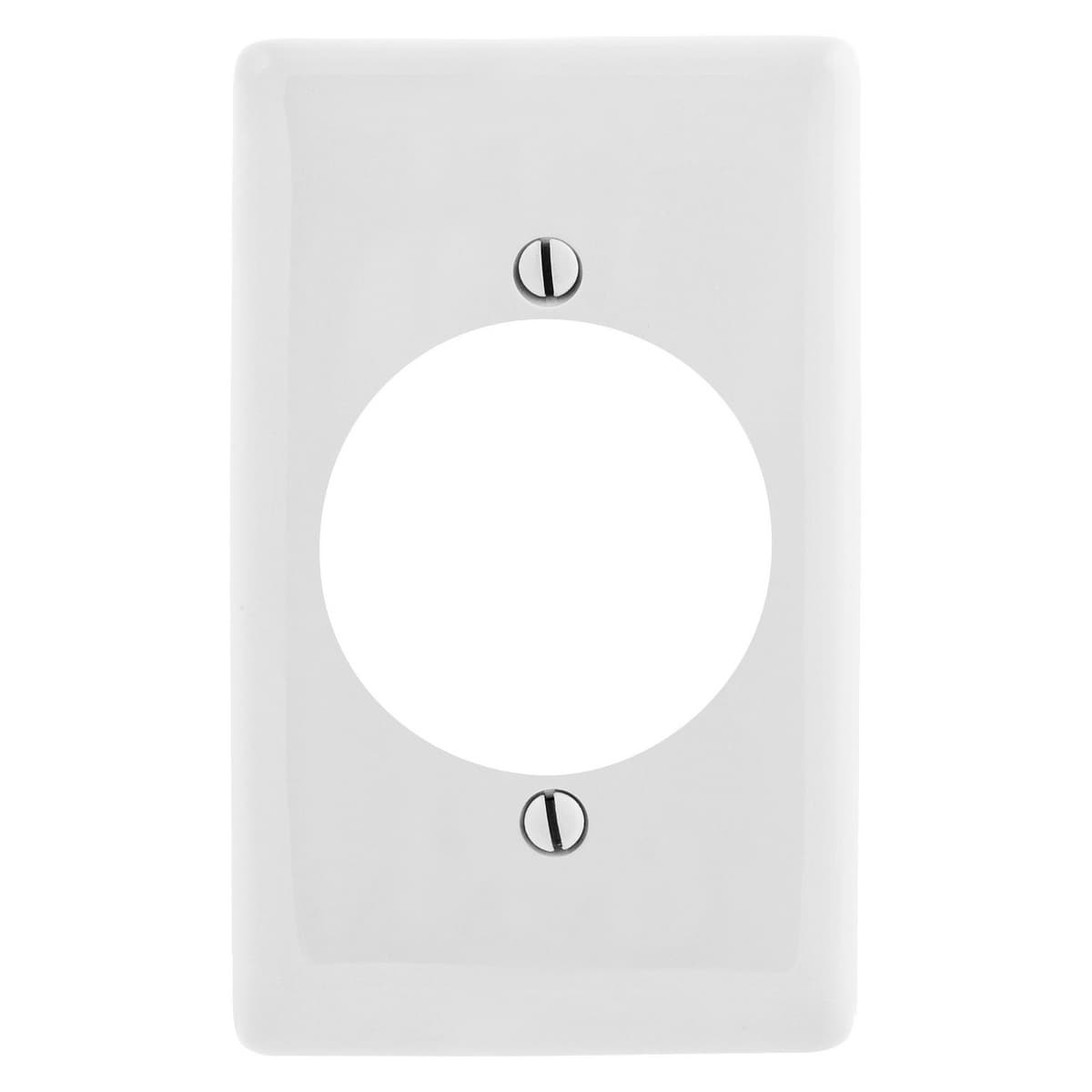 Hubbell NP724W Wallplates and Box Covers, Wallplate, Nylon, 1-Gang, 1) 2.15" Opening, White  ; Reinforcement ribs for extra strength ; High-impact, self-extinguishing nylon material ; Captive screw feature holds mounting screw in place ; 1-Single 2.16 in. (54.9) Diamete Hubbell NP724W Wallplates and Box Covers, Wallplate, Nylon, 1-Gang, 1) 2.15" Opening, White  ; Reinforcement ribs for extra strength ; High-impact, self-extinguishing nylon material ; Captive screw feature holds mounting screw in place ; 1-Single 2.16 in. (54.9) Diamete