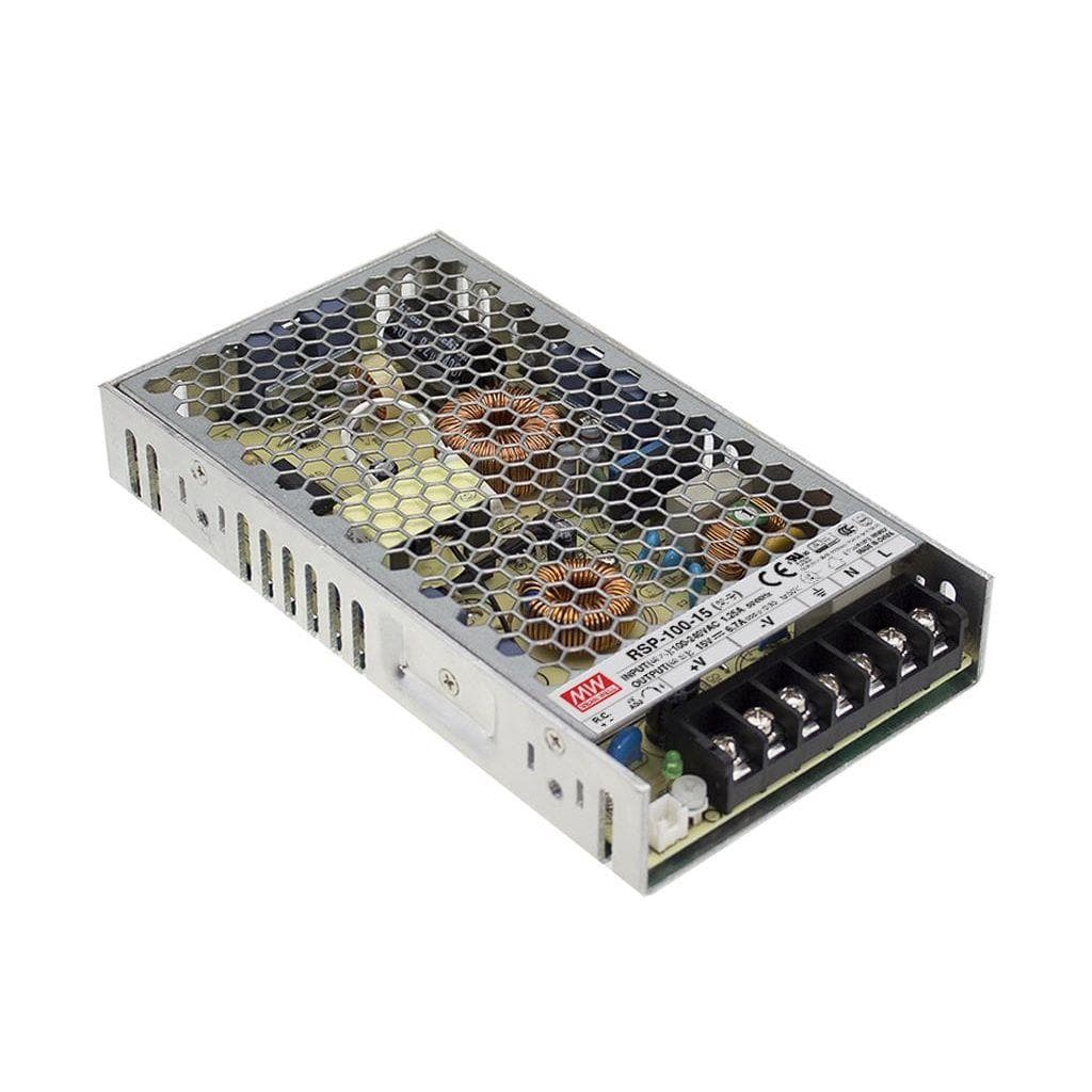 MEAN WELL RSP-100-7.5 AC-DC Single Output Enclosed power supply; Output 7.5VDC Single Output at 13.5A; PFC; free air convection; Ultra low profile 30mm MEAN WELL RSP-100-7.5 AC-DC Single Output Enclosed power supply; Output 7.5VDC Single Output at 13.5A; PFC; free air convection; Ultra low profile 30mm