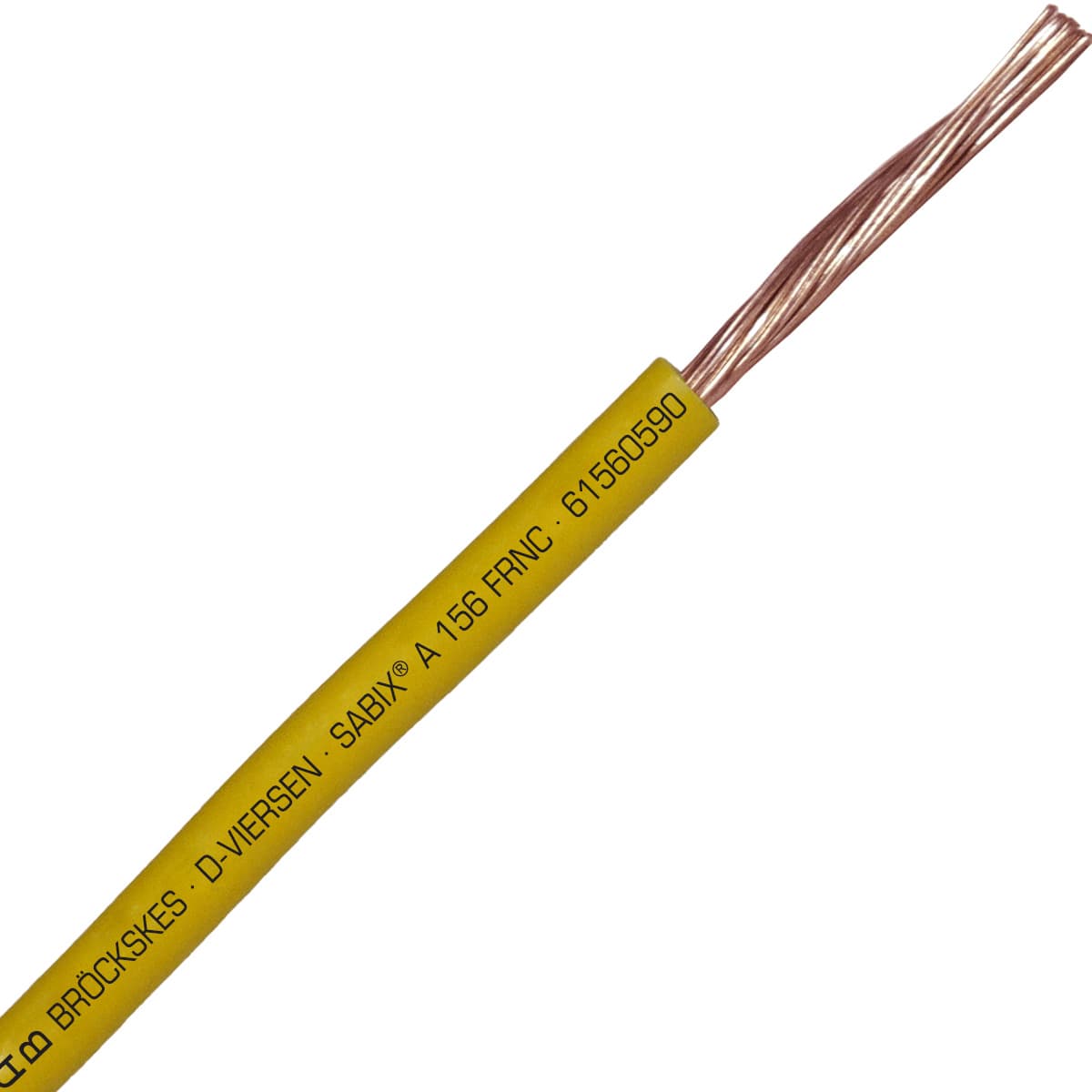 SAB 61560590 SABIX A 156 FRNC - 4 AWG/1c, flame retardant halogen-free 750V yellow hook-up wire, CE, RoHS SAB 61560590 SABIX A 156 FRNC - 4 AWG/1c, flame retardant halogen-free 750V yellow hook-up wire, CE, RoHS