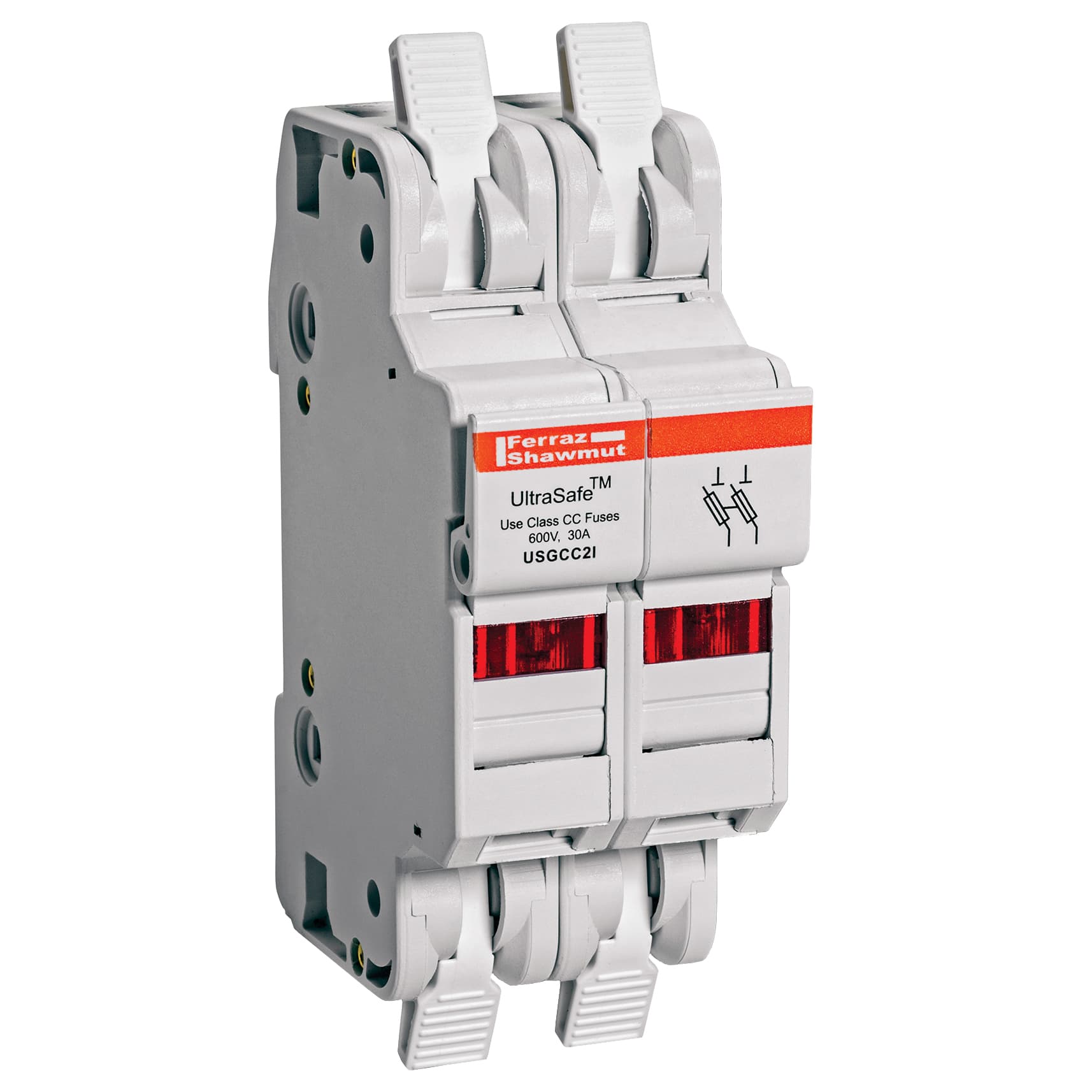 Mersen USGCC2I USGCC2I Mersen - Fuse Holder UltraSafe™ 600VAC 600VDC Class CC 30A 2-Pole LED Cage Clamp IP65 Mersen USGCC2I USGCC2I Mersen - Fuse Holder UltraSafe™ 600VAC 600VDC Class CC 30A 2-Pole LED Cage Clamp IP65
