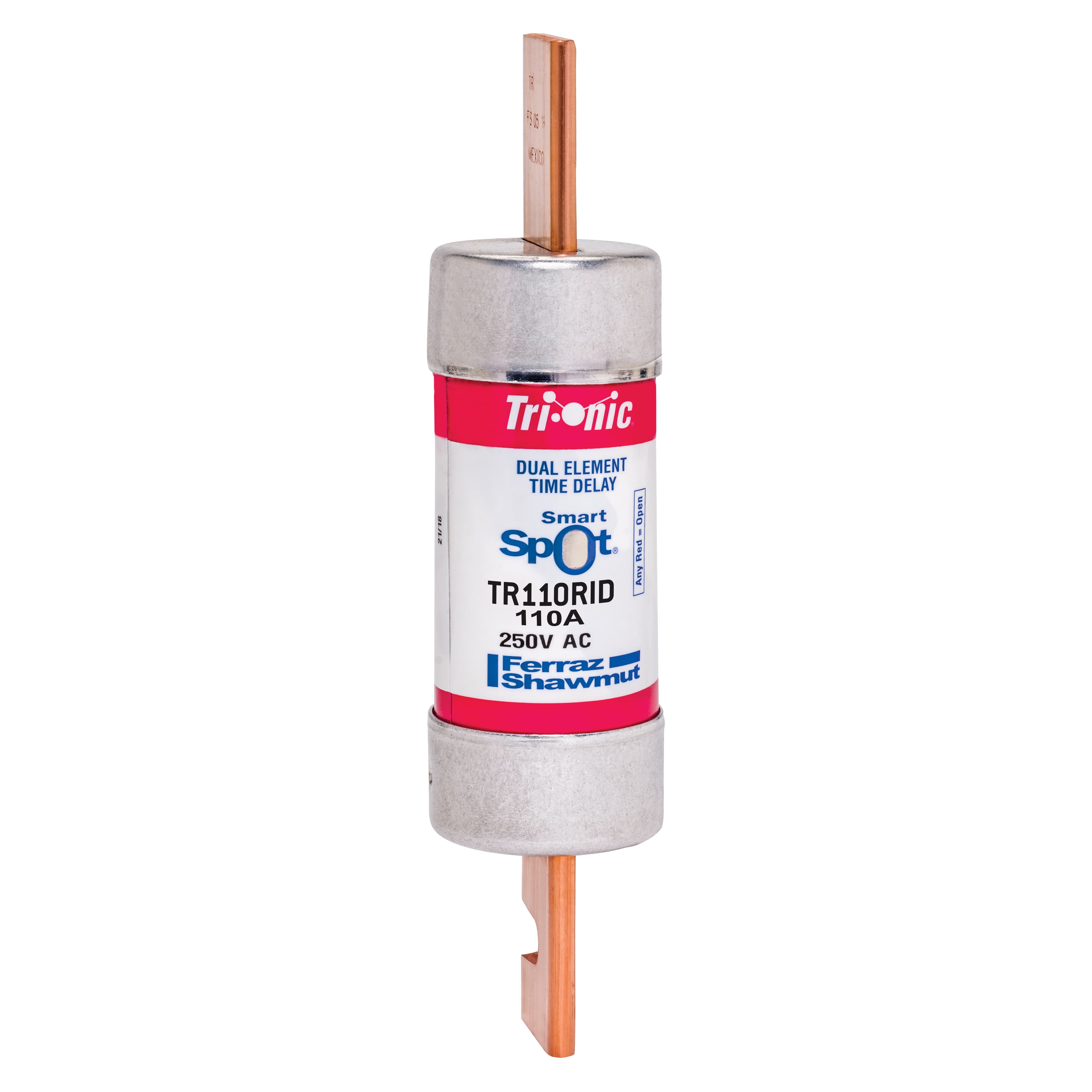 Mersen TR110RID TR110RID Mersen - Fuse TR-R - Class RK5 - Time-Delay 250VAC 250VDC 110A Blade SmartSpot® Tri-Onic® Mersen TR110RID TR110RID Mersen - Fuse TR-R - Class RK5 - Time-Delay 250VAC 250VDC 110A Blade SmartSpot® Tri-Onic®