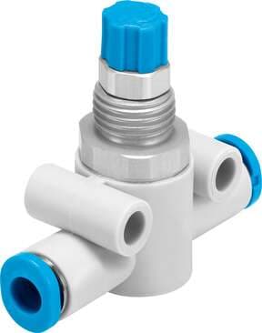 Festo 193965 one-way flow control valve GR-QS-3 With flow adjustable in one direction. Valve function: One-way flow control function, Pneumatic connection, port 1: QS-3, Pneumatic connection, port 2: QS-3, Adjusting element: Knurled screw, Mounting type: (* Front pa Festo 193965 one-way flow control valve GR-QS-3 With flow adjustable in one direction. Valve function: One-way flow control function, Pneumatic connection, port 1: QS-3, Pneumatic connection, port 2: QS-3, Adjusting element: Knurled screw, Mounting type: (* Front pa