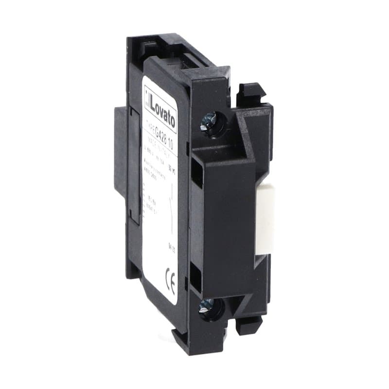 Lovato Electric 11G42810A 11G42810A Lovato - Auxiliary contact for side mounting. Screw terminals, for BF... series contactors, 1EM (early make) Lovato Electric 11G42810A 11G42810A Lovato - Auxiliary contact for side mounting. Screw terminals, for BF... series contactors, 1EM (early make)