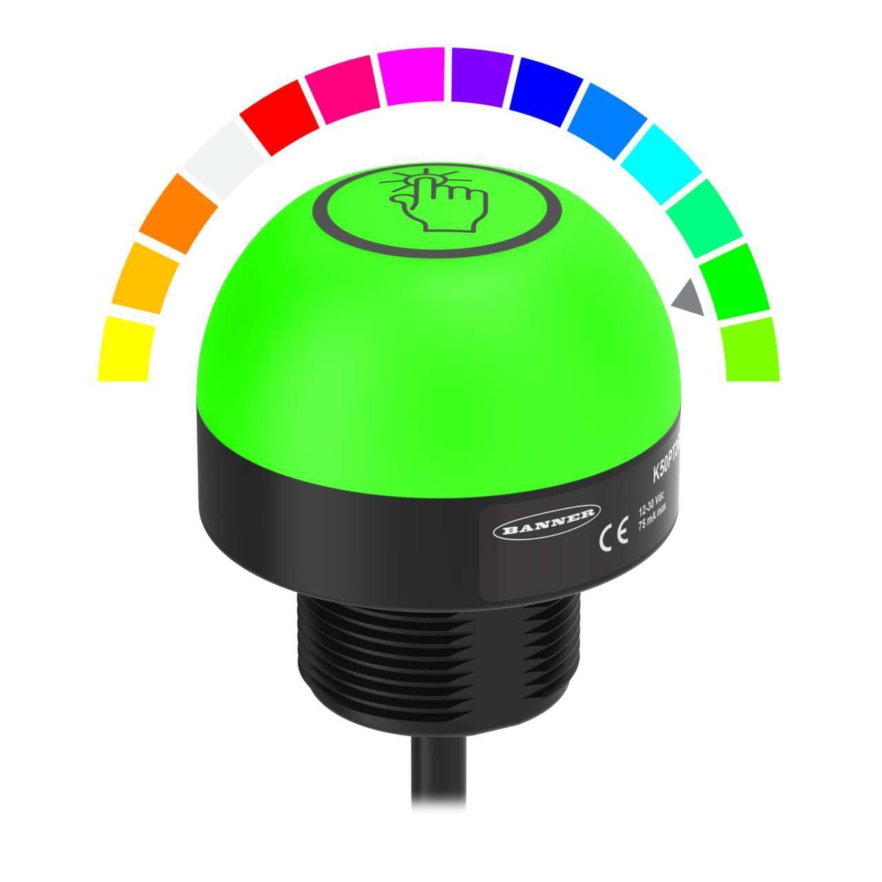 Banner K50PTKQP K50 Pro Touch with IO-Link Series: RGB Touch Sensor; 18-30 V dc; Polycarbonate; IP67 IP69K; Multicolor; 150 mm (6 in) 4-pin M12 PVC Pigtail QD Banner K50PTKQP K50 Pro Touch with IO-Link Series: RGB Touch Sensor; 18-30 V dc; Polycarbonate; IP67 IP69K; Multicolor; 150 mm (6 in) 4-pin M12 PVC Pigtail QD