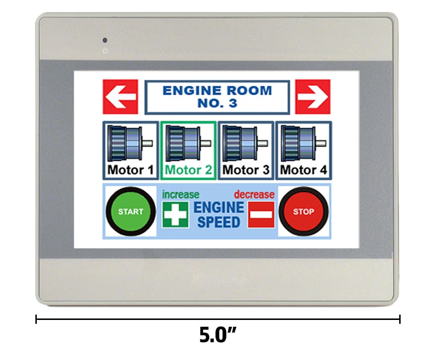 Maple Systems HMI5043L 4.3" Advanced HMI, 1 Ethernet Port, 1 USB Port, 1 Serial Port, Light Grey Maple Systems HMI5043L 4.3" Advanced HMI, 1 Ethernet Port, 1 USB Port, 1 Serial Port, Light Grey