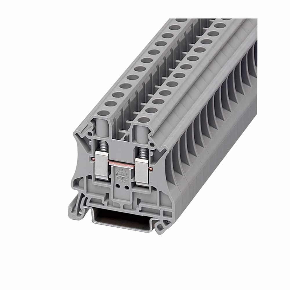 Eaton XBUT6 XBUT6 Eaton - Eaton XB IEC terminal block, Screw connection single level through-feed terminal block, 8.2 mm, Gray, 8 AWG/6 mm2 maximum wire, IEC 800V, EN 700V, UL 600V, IEC #24-8 AWG, EN #24-8 AWG, UL #24-8 AWG wire Eaton XBUT6 XBUT6 Eaton - Eaton XB IEC terminal block, Screw connection single level through-feed terminal block, 8.2 mm, Gray, 8 AWG/6 mm2 maximum wire, IEC 800V, EN 700V, UL 600V, IEC #24-8 AWG, EN #24-8 AWG, UL #24-8 AWG wire