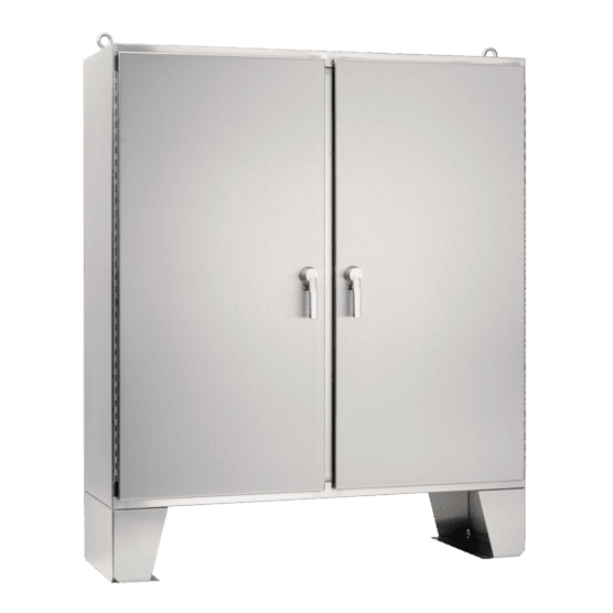 Hoffman A74H6012SSLP3PT 2 Door Floor Stand, 3-Point Latches, Type 4X, 74x60x12, SS 304 Hoffman A74H6012SSLP3PT 2 Door Floor Stand, 3-Point Latches, Type 4X, 74x60x12, SS 304