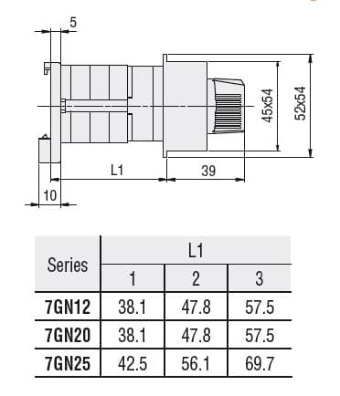 Lovato Electric 7GN2005O48 7GN2005O48 Lovato - Rotary cam switch 7GN series, ON-OFF switch 1 pole 20A, modular service cover for 35mm DIN reail mounting with black handle, front plate 45X54mm Lovato Electric 7GN2005O48 7GN2005O48 Lovato - Rotary cam switch 7GN series, ON-OFF switch 1 pole 20A, modular service cover for 35mm DIN reail mounting with black handle, front plate 45X54mm