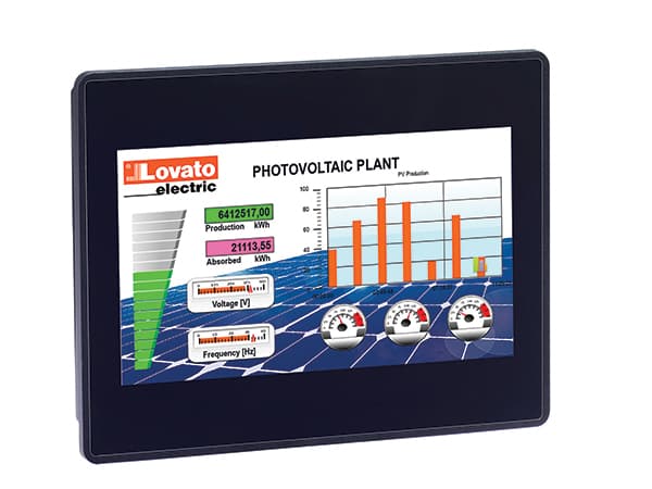 Lovato Electric LRHA07 LRHA07 Lovato - HMI display 7" TFT LCD 64K colors touch-screen, supply 12-24VDC, ports Ethernet, RS232/RS485/RS422, USB. Protocols Modbus-RTU, Modbus-TCP, SIMATIC S7 Ethernet, OPC UA and MQTT Lovato Electric LRHA07 LRHA07 Lovato - HMI display 7" TFT LCD 64K colors touch-screen, supply 12-24VDC, ports Ethernet, RS232/RS485/RS422, USB. Protocols Modbus-RTU, Modbus-TCP, SIMATIC S7 Ethernet, OPC UA and MQTT