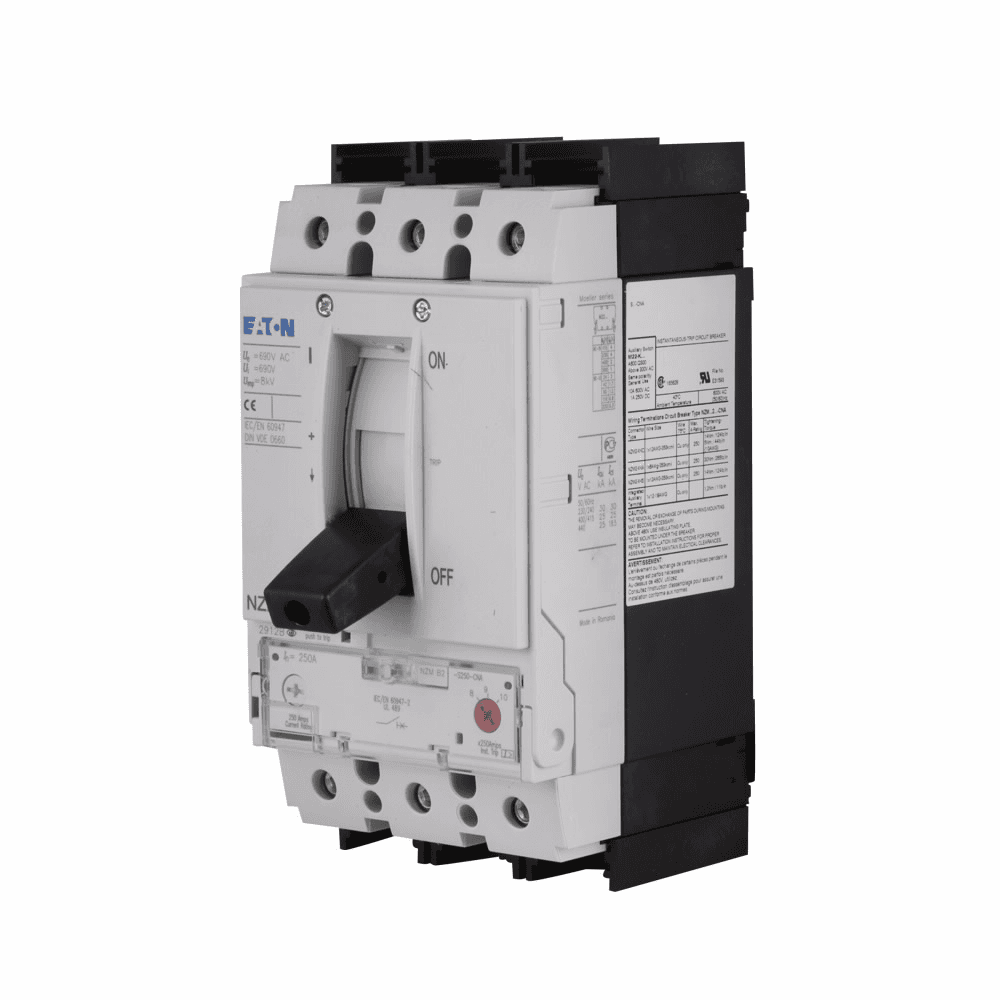Eaton NZMB2-S125-CNA NZMB2-S125-CNA Eaton - Eaton Series NZM complete molded case circuit breaker, NZM2-frame, NZMB2, Magnetic only trip, 84-144A delayed, Three-pole, 12A, 440 Vac, 25 kAIC, Motor protection without overload release, Screw, 3 kW at 230 Vac, 5.5 kW at 400 Vac Eaton NZMB2-S125-CNA NZMB2-S125-CNA Eaton - Eaton Series NZM complete molded case circuit breaker, NZM2-frame, NZMB2, Magnetic only trip, 84-144A delayed, Three-pole, 12A, 440 Vac, 25 kAIC, Motor protection without overload release, Screw, 3 kW at 230 Vac, 5.5 kW at 400 Vac
