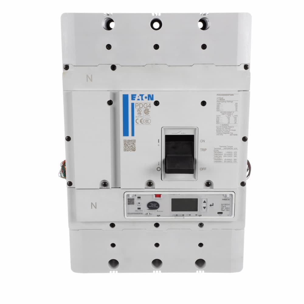 Eaton PDF44K0800D2ML PDF44K0800D2ML Eaton - Eaton Power Defense molded case circuit breaker, Globally Rated 100% UL, Frame 4, Four Pole (100% N), 800A, 50kA/480V, PXR20D LSI w/ Modbus RTU and Relays, Standard Terminals Load Only (PDG4X4TA800) Eaton PDF44K0800D2ML PDF44K0800D2ML Eaton - Eaton Power Defense molded case circuit breaker, Globally Rated 100% UL, Frame 4, Four Pole (100% N), 800A, 50kA/480V, PXR20D LSI w/ Modbus RTU and Relays, Standard Terminals Load Only (PDG4X4TA800)
