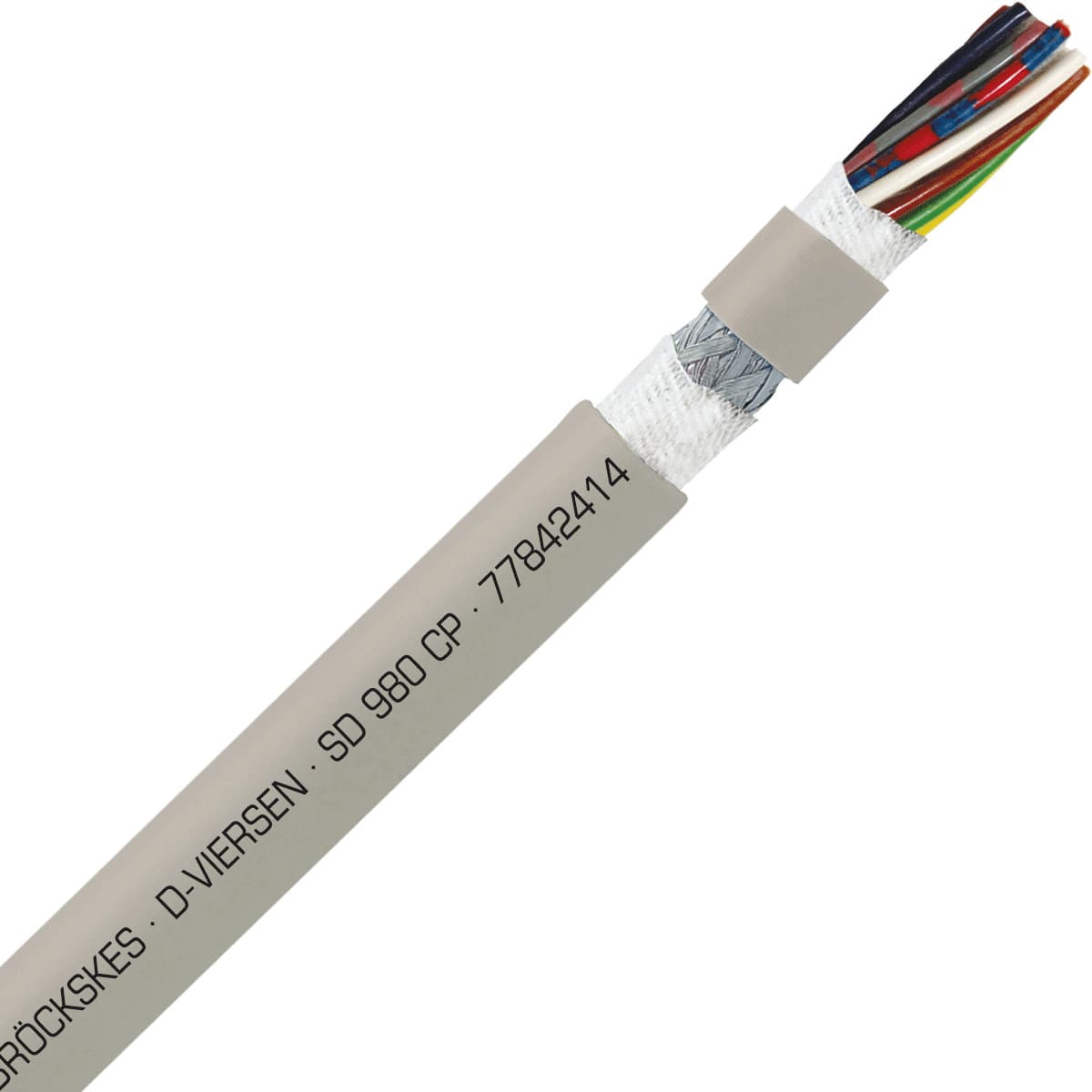 SAB 77842414 SD 980 CP - 24 AWG/14c, shielded halogen-free heavy duty continuous flex PUR data cable, UL, CSA, CE, RoHS SAB 77842414 SD 980 CP - 24 AWG/14c, shielded halogen-free heavy duty continuous flex PUR data cable, UL, CSA, CE, RoHS