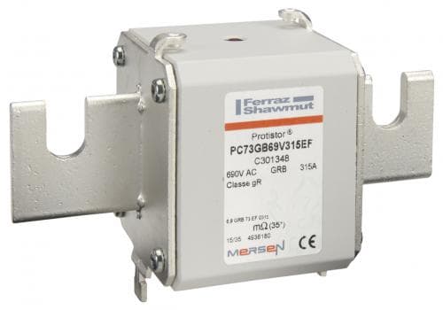 Mersen C301348 C301348 Mersen - Square Body High-Speed Fuse Protistor® Size 73 gR 690VAC IEC 315A With Striker Open Slot Blades Mersen C301348 C301348 Mersen - Square Body High-Speed Fuse Protistor® Size 73 gR 690VAC IEC 315A With Striker Open Slot Blades