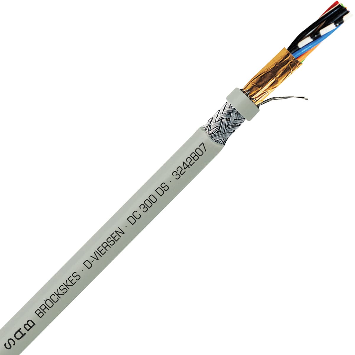 SAB 3242807 DC 300 DS - 28 AWG/7c, multi-conductor double shielded PVC signal and control cable, AWM SAB 3242807 DC 300 DS - 28 AWG/7c, multi-conductor double shielded PVC signal and control cable, AWM