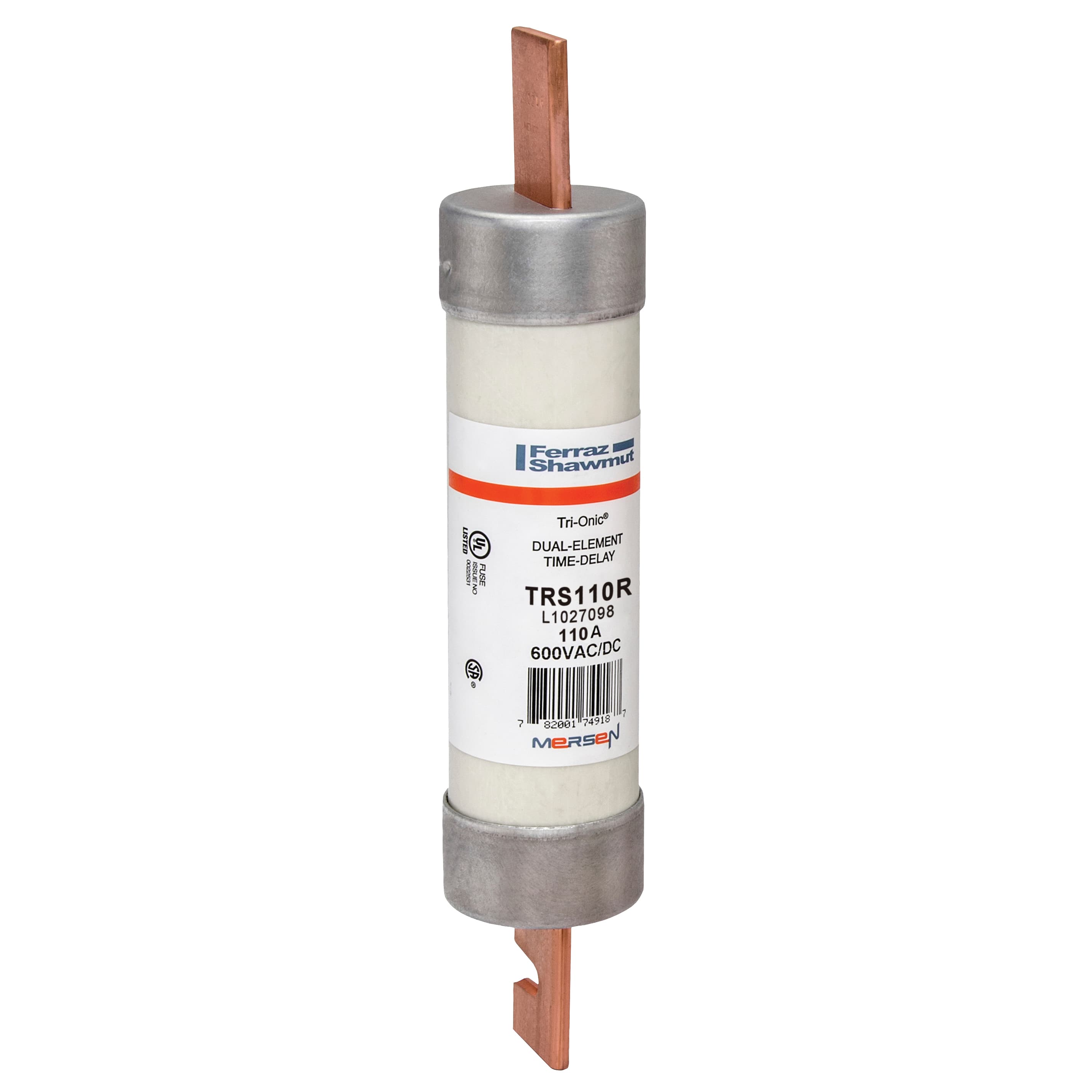 Mersen TRS110R TRS110R Mersen - Fuse TRS-R - Class RK5 - Time-Delay 600VAC 600VDC 110A Blade Tri-Onic® Mersen TRS110R TRS110R Mersen - Fuse TRS-R - Class RK5 - Time-Delay 600VAC 600VDC 110A Blade Tri-Onic®
