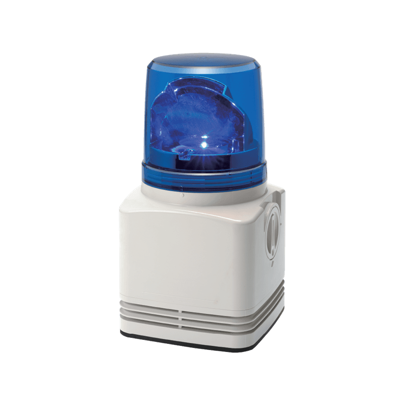 Patlite RFT-100E-B 100mm, Rotating Warning Light with 4-channel, 90dB alarm with 32 pre-programmed sounds; Blue LED, Non-Returnable Patlite RFT-100E-B 100mm, Rotating Warning Light with 4-channel, 90dB alarm with 32 pre-programmed sounds; Blue LED, Non-Returnable