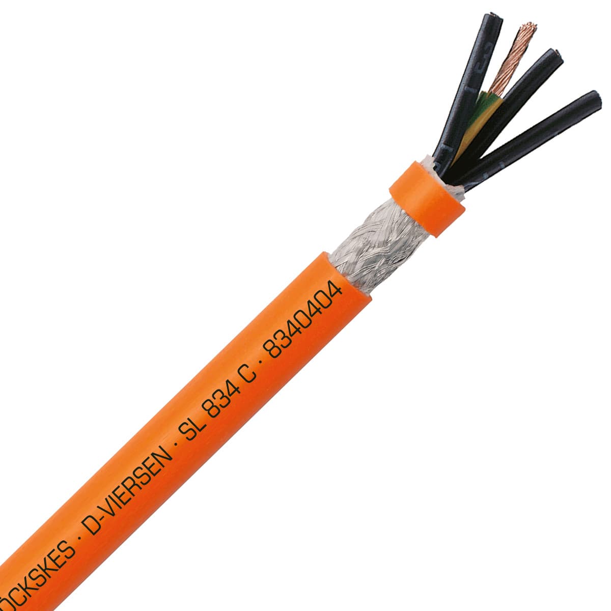 SAB 8340404 SL 834 C - 4 AWG/4c, shielded oil resistant continuous flex servo motor halogen-free cable UL, CSA, CE, RoHS SAB 8340404 SL 834 C - 4 AWG/4c, shielded oil resistant continuous flex servo motor halogen-free cable UL, CSA, CE, RoHS