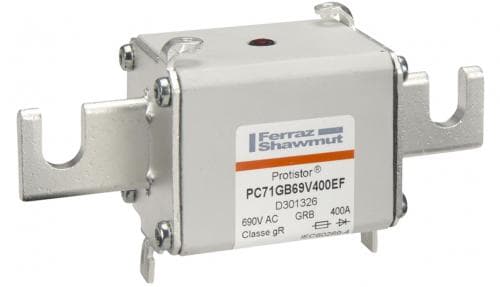 Mersen D301326 D301326 Mersen - Square Body High-Speed Fuse Protistor® Size 71 gR 690VAC IEC 400A With Striker Open Slot Blades Mersen D301326 D301326 Mersen - Square Body High-Speed Fuse Protistor® Size 71 gR 690VAC IEC 400A With Striker Open Slot Blades
