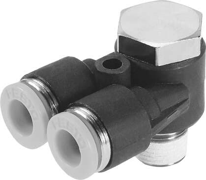 Festo 153796 push-in T-fitting QSYLV-1/4-5/16-U 360° orientable, male thread with external hexagon. Size: Standard, Nominal size: 4,4 mm, Type of seal on screw-in stud: coating, Assembly position: Any, Container size: 1 Festo 153796 push-in T-fitting QSYLV-1/4-5/16-U 360° orientable, male thread with external hexagon. Size: Standard, Nominal size: 4,4 mm, Type of seal on screw-in stud: coating, Assembly position: Any, Container size: 1