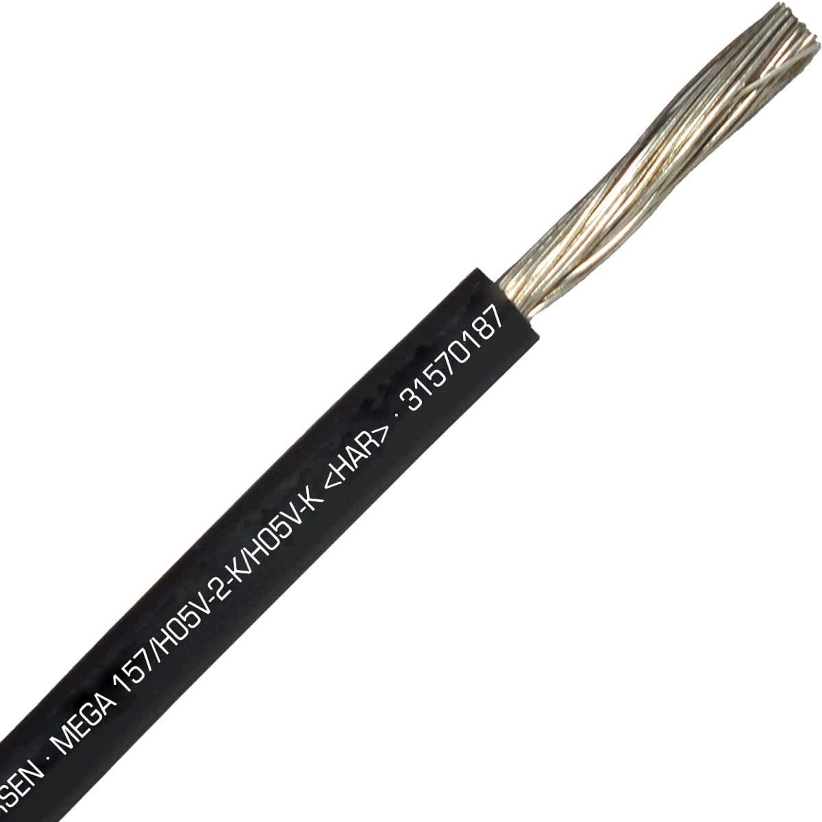 SAB 31570187 MEGA 157/H05V2-K/H05V-K (HAR/UL/CSA/CE) - 10 AWG hook-up wire, Black SAB 31570187 MEGA 157/H05V2-K/H05V-K (HAR/UL/CSA/CE) - 10 AWG hook-up wire, Black