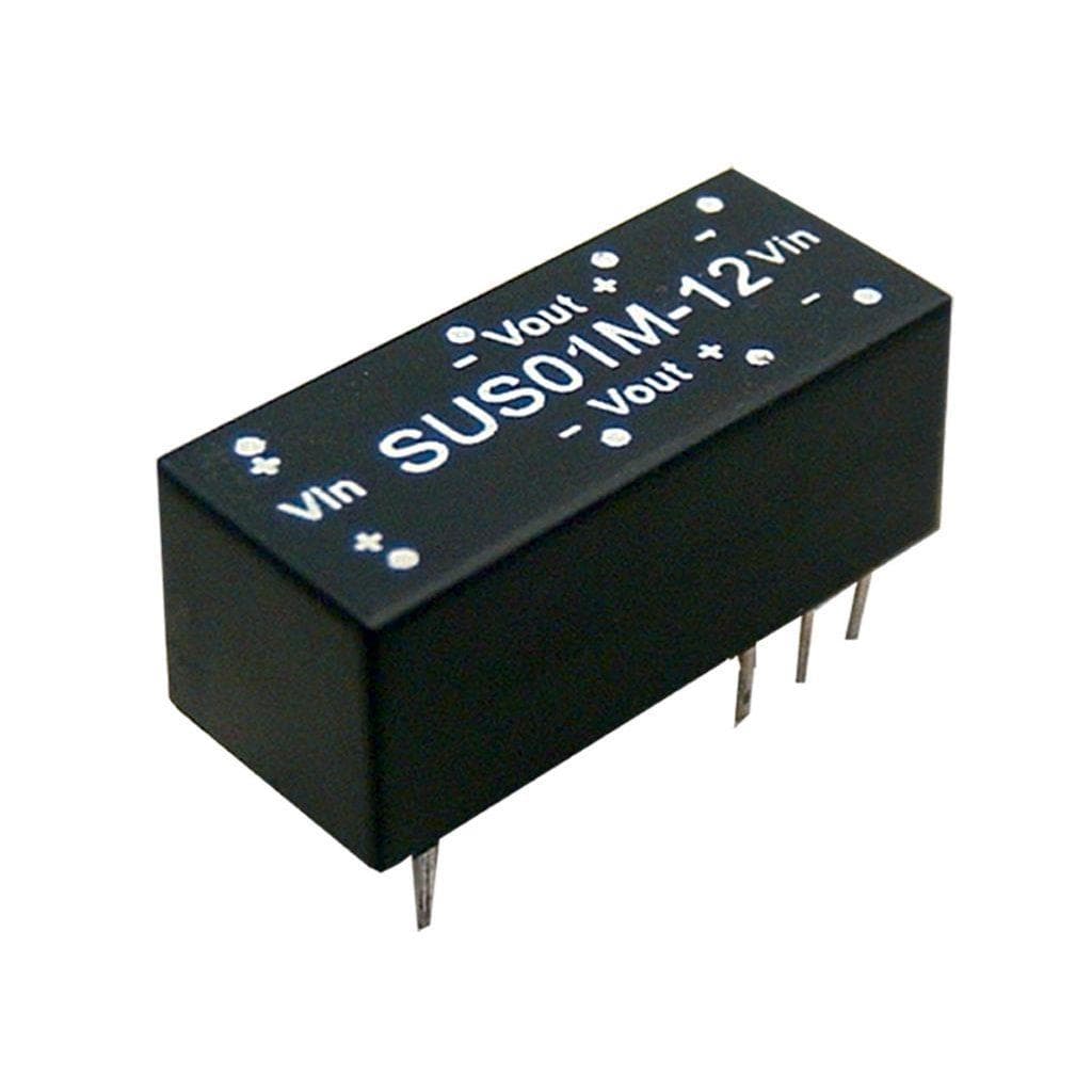 MEAN WELL SUS01M-09 DC-DC Converter PCB mount; Input 12Vdc +-10%; Output 9Vdc at 0.111A; DIP through hole package MEAN WELL SUS01M-09 DC-DC Converter PCB mount; Input 12Vdc +-10%; Output 9Vdc at 0.111A; DIP through hole package
