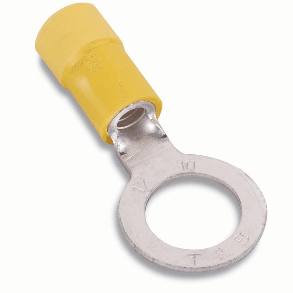 ABB Control 10RC38X 10RC38X ABB Control - Expanded Vinyl-Insulated Ring Terminal, Length 1.29 Inches, Width .59 Inches, Maximum Insulation .250, Bolt Hole 3/8 Inch, Wire Range #12-#10 AWG, Color Yellow, Copper, Tin Plated ABB Control 10RC38X 10RC38X ABB Control - Expanded Vinyl-Insulated Ring Terminal, Length 1.29 Inches, Width .59 Inches, Maximum Insulation .250, Bolt Hole 3/8 Inch, Wire Range #12-#10 AWG, Color Yellow, Copper, Tin Plated