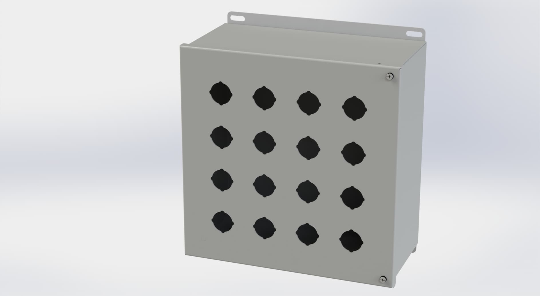 Saginaw Control SCE-16PBH Hinged PB Enclosure, Height:12.13", Width:12.00", Depth:6.00", ANSI-61 gray powder coating inside and out. Optional sub-panels are powder coated white. Saginaw Control SCE-16PBH Hinged PB Enclosure, Height:12.13", Width:12.00", Depth:6.00", ANSI-61 gray powder coating inside and out. Optional sub-panels are powder coated white.