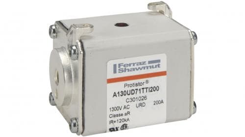 Mersen C301026 C301026 Mersen - Square Body High-Speed Fuse Protistor® Size 71 aR 1250VAC IEC 1300VAC UL 200A With Striker Flush ends UNC threads Mersen C301026 C301026 Mersen - Square Body High-Speed Fuse Protistor® Size 71 aR 1250VAC IEC 1300VAC UL 200A With Striker Flush ends UNC threads