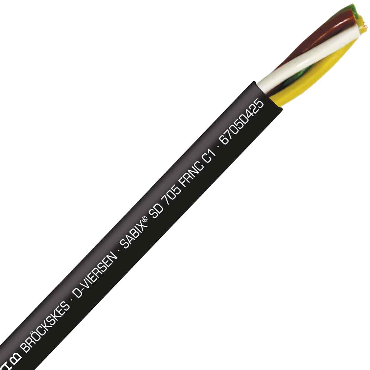 SAB 67050425 SABIX SD 705 FRNC C1 -24 AWG/4c, halogen-free flame retardant continuous flex data cable, CE, RoHS SAB 67050425 SABIX SD 705 FRNC C1 -24 AWG/4c, halogen-free flame retardant continuous flex data cable, CE, RoHS