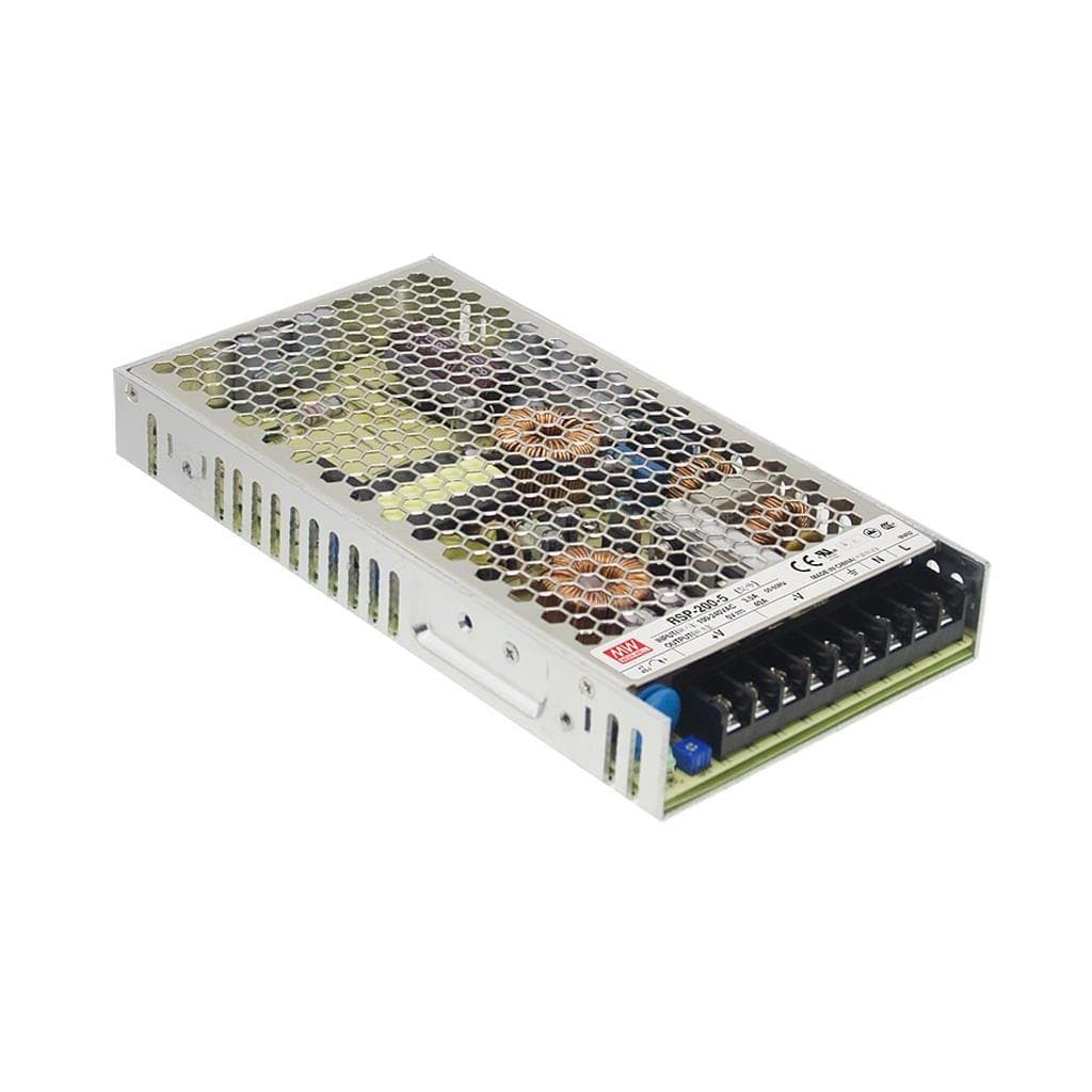 MEAN WELL RSP-200-24 AC-DC Single Output Enclosed power supply; Output 24VDC Single Output at 8.4A; PFC; free air convection MEAN WELL RSP-200-24 AC-DC Single Output Enclosed power supply; Output 24VDC Single Output at 8.4A; PFC; free air convection