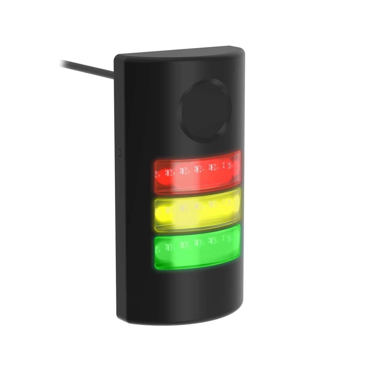 Banner TLF100PDLGYRA TLF100 Pro with Pro Editor; Daylight Visible; 3 Lighted Segments with Audible; Black Housing; 24 V dc; Environ. Rating: IP65; IP69K; Colors: Green, Yellow, Red; 2 m (6.5 ft) Integral Cable Banner TLF100PDLGYRA TLF100 Pro with Pro Editor; Daylight Visible; 3 Lighted Segments with Audible; Black Housing; 24 V dc; Environ. Rating: IP65; IP69K; Colors: Green, Yellow, Red; 2 m (6.5 ft) Integral Cable