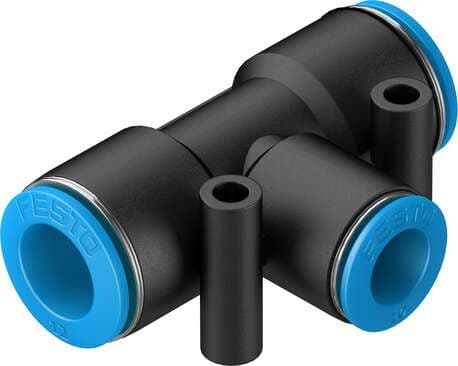 Festo 153137 push-in T-connector QST-12-10 reducing. Size: Standard, Nominal size: 6,1 mm, Assembly position: Any, Container size: 10, Design structure: Push/pull principle Festo 153137 push-in T-connector QST-12-10 reducing. Size: Standard, Nominal size: 6,1 mm, Assembly position: Any, Container size: 10, Design structure: Push/pull principle